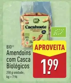 ALDI Natura - amendoins com casca biologicos promoção