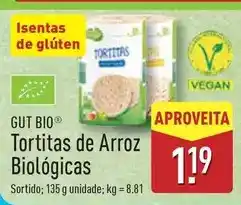 ALDI Gut bio - tortitas de arroz biologicas promoção