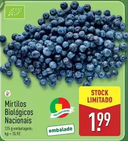 ALDI Mirtilos biologicos nacionais promoção