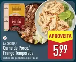 ALDI Carne de porco/ frango temperada promoção