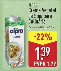 ALDI Alpro - creme vegetal de soja para culinaria promoção