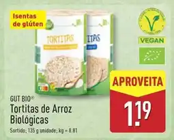 ALDI Gut bio - tortitas de arroz biologicas promoção