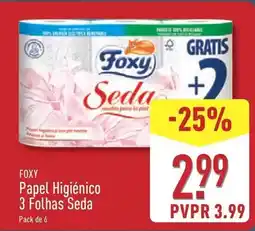 ALDI Foxy - papel higiénico 3 folhas seda promoção
