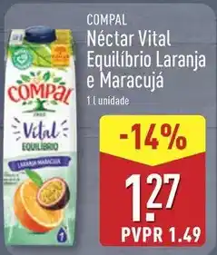 ALDI Compal - néctar vital equilibrio laranja e maracujá promoção