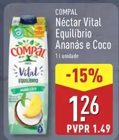 ALDI Compal - nectar vital equilibrio ananas e coco promoção