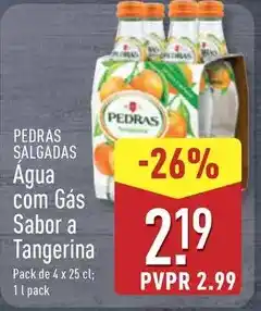 ALDI Pedras - salgadas água com gas sabor a tangerina promoção
