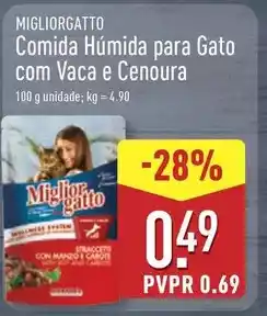 ALDI com - comida humida para gato com vaca e cenoura promoção