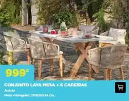 Bricomarché Conjunto laya mesa + 6 cadeiras promoção
