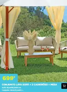Bricomarché Conjunto laya sofa + 2 cadeiroes + mesa promoção