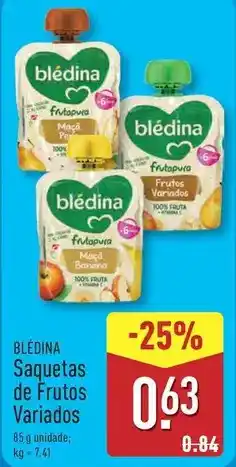 ALDI Blédina - saquetas de frutos promoção