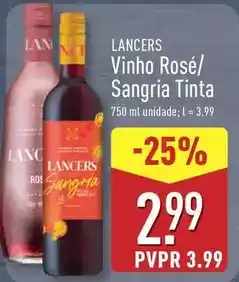ALDI Lancers - vinho rose/ sangria tinta promoção