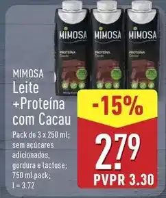 ALDI Mimosa - leite + proteina com cacau promoção