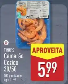 ALDI Camarão cozido promoção