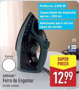 ALDI Ferro de engomar promoção