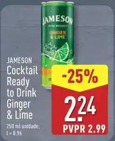 ALDI Jameson - cocktail ready to drink ginger & lime promoção