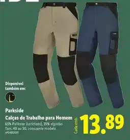 Lidl Parkside - calcas de trabalho para homem promoção