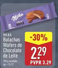ALDI Milka - bolachas wafers de chocolate de leite promoção
