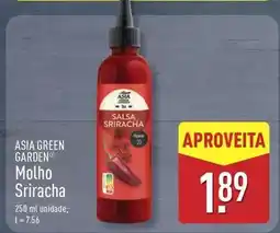ALDI Asia green garden - molho sriracha promoção