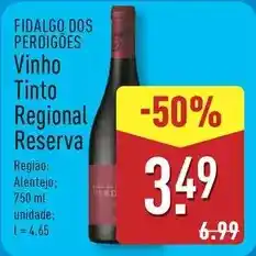 ALDI Alentejo - vinho tinto regional reserva promoção