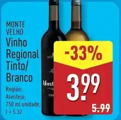 ALDI Monte velho - vinho regional tinto promoção