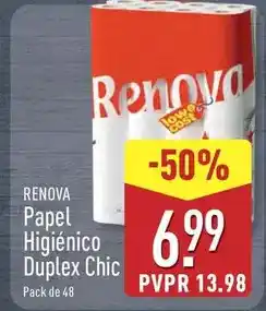 ALDI Renova - papel higienico duplex chic promoção