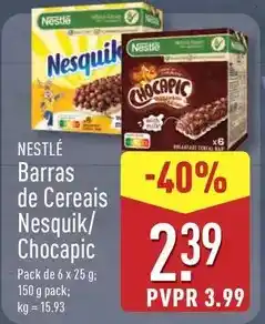 ALDI Nestle - barras de cereais nesquik/ chocapic promoção