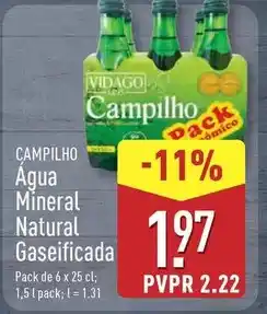 ALDI Agua mineral natural gaseificada promoção