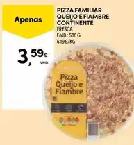Continente Aqui é fresco - pizza familiar queijo e fiambre continente promoção