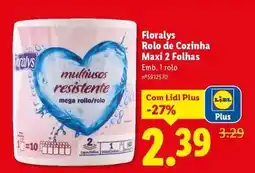 Lidl Floralys - rolo de cozinha maxi 2 folhas promoção
