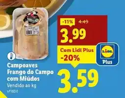 Lidl com - campoaves frango do campo com miudos promoção