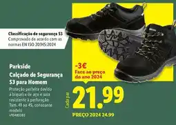 Lidl Parkside - calcado de seguranca s3 para homem promoção