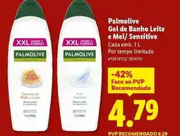 Lidl Xxl - palmolive gel de banho leite e mel/ sensitive promoção
