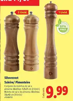 Lidl Silvercrest - saleiro/pimenteiro promoção