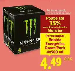 Lidl Monster - bebida energética green pack promoção
