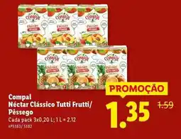 Lidl Compal - néctar clássico tutti frutti/pássego promoção