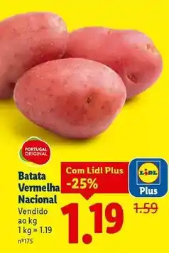 Lidl Portugal - batata vermelha nacional promoção