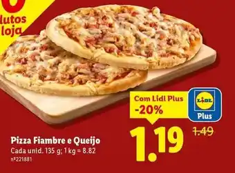 Lidl com - pizza fiambre e queijo promoção