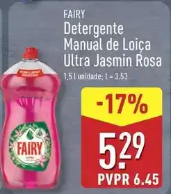 ALDI Fairy - detergente manual de loica ultra jasmin rosa promoção