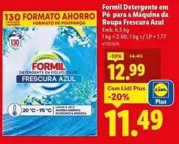 Lidl Formil - detergente em pó para a maquina da roupa frescura azul promoção