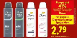 Lidl Dove - desodorizantes spray men promoção