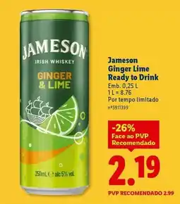 Lidl Jameson - ginger lime ready to drink promoção