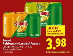 Lidl Sumol - refrigerante laranja promoção