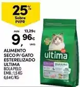 Continente Ultima - alimento seco p/ gato esterelizado promoção