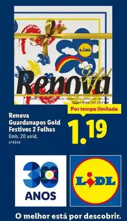 Lidl Lidl - renova guardanapos gold festivos 2 follhas promoção