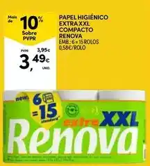 Continente Renova - papel higienico extra xxl compacto promoção