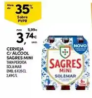 Continente Sagres mini - cerveja c/ alcool promoção