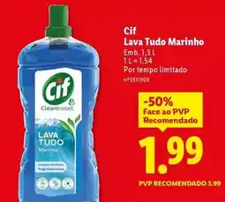 Lidl Cif - lava tudo marinho promoção