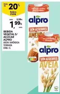 Continente Alpro - bebida vegetal s/ açúcar promoção