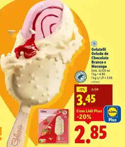 Lidl Gelatelli - gelado de chocolate branco e morango promoção