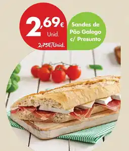 Pingo Doce Sandes de Pão Galego c/ Presunto promoção
